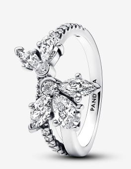 Sparkling Asymmetrical Herbarium Cluster Ring