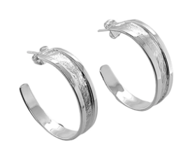 STERLING SILVER ROUND HOOP POST EARRINGS