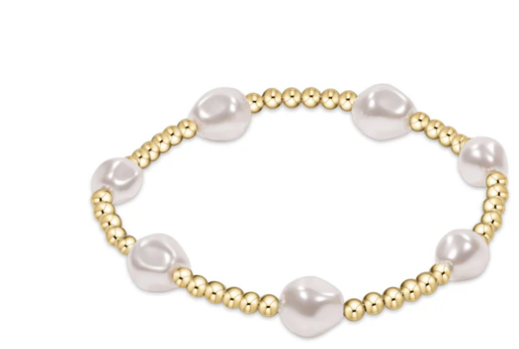 EXTENDS Admire gold 3mm bead bracelet - pearl