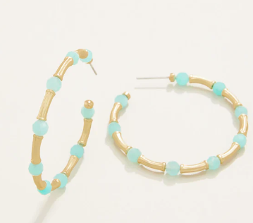 Calm Waters Hoop Earrings Amazonite