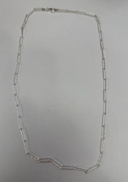 Fancy paper Clip Sterling Silver Chain
