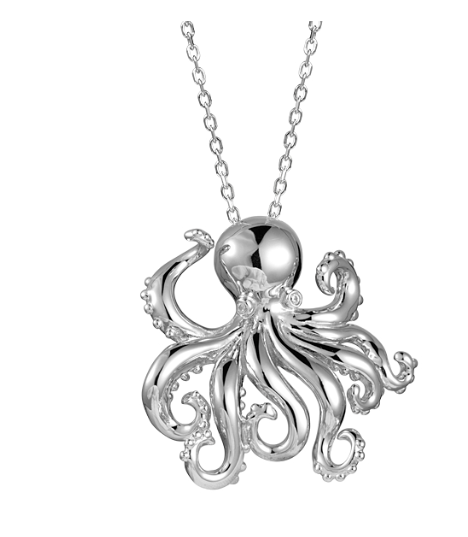 Sterling Silver Octopus Pendant