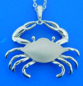 Blue Crab Pendant Sterling SIlver