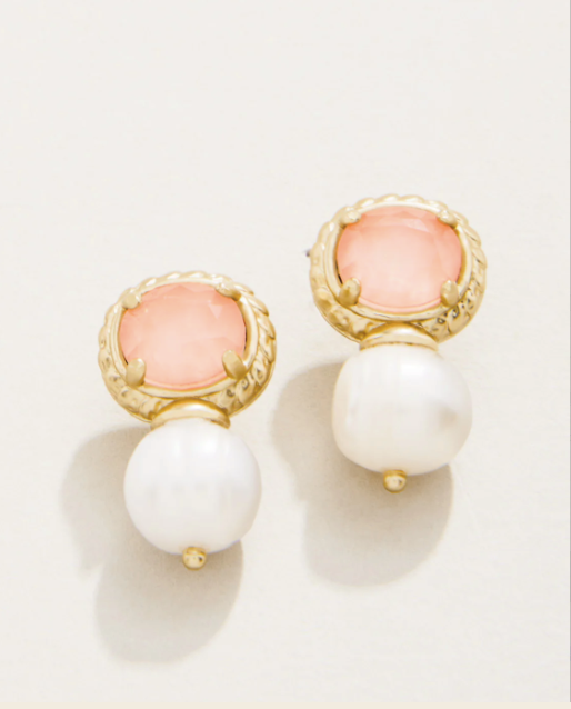 Karina Pearl Stud Earrings Peach