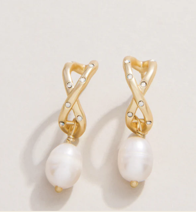 Sprinkles Hoop Earrings Pearl
