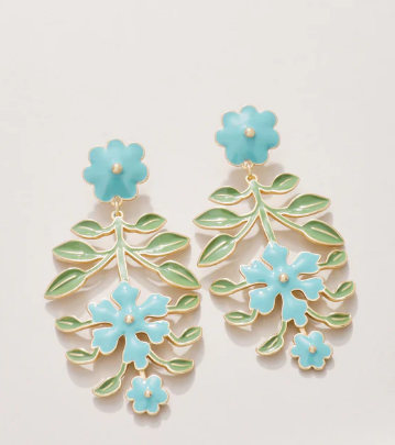 Delphinium Earrings Blue/Green