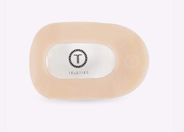 Almond Beige Large Flat Round Clip