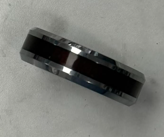 7mm Tungsten Cocobolo Wood Ring