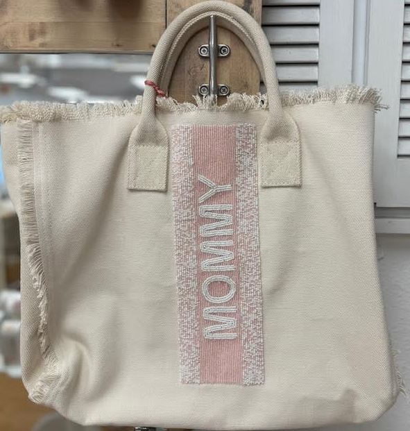 Mommy Hand Beaded Tote