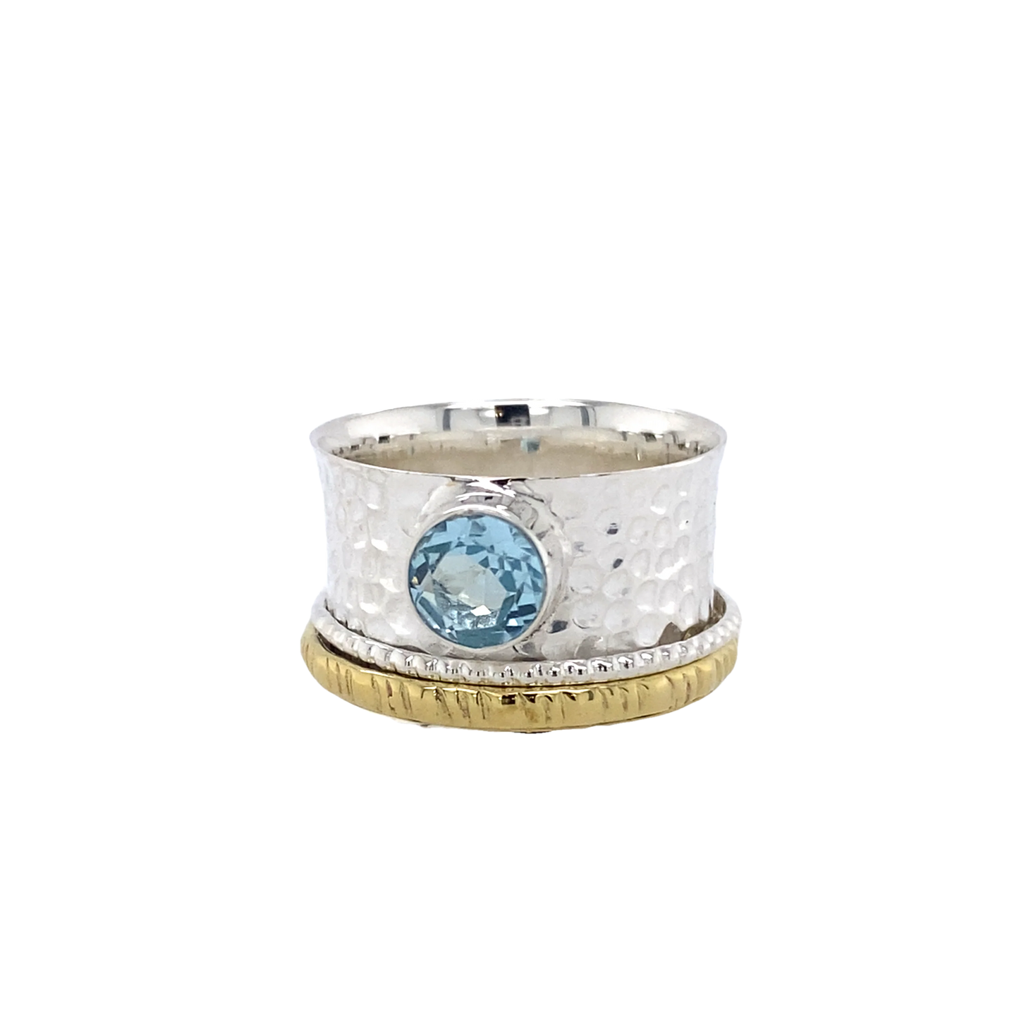 SR3136 Spinner Ring Blue Topaz