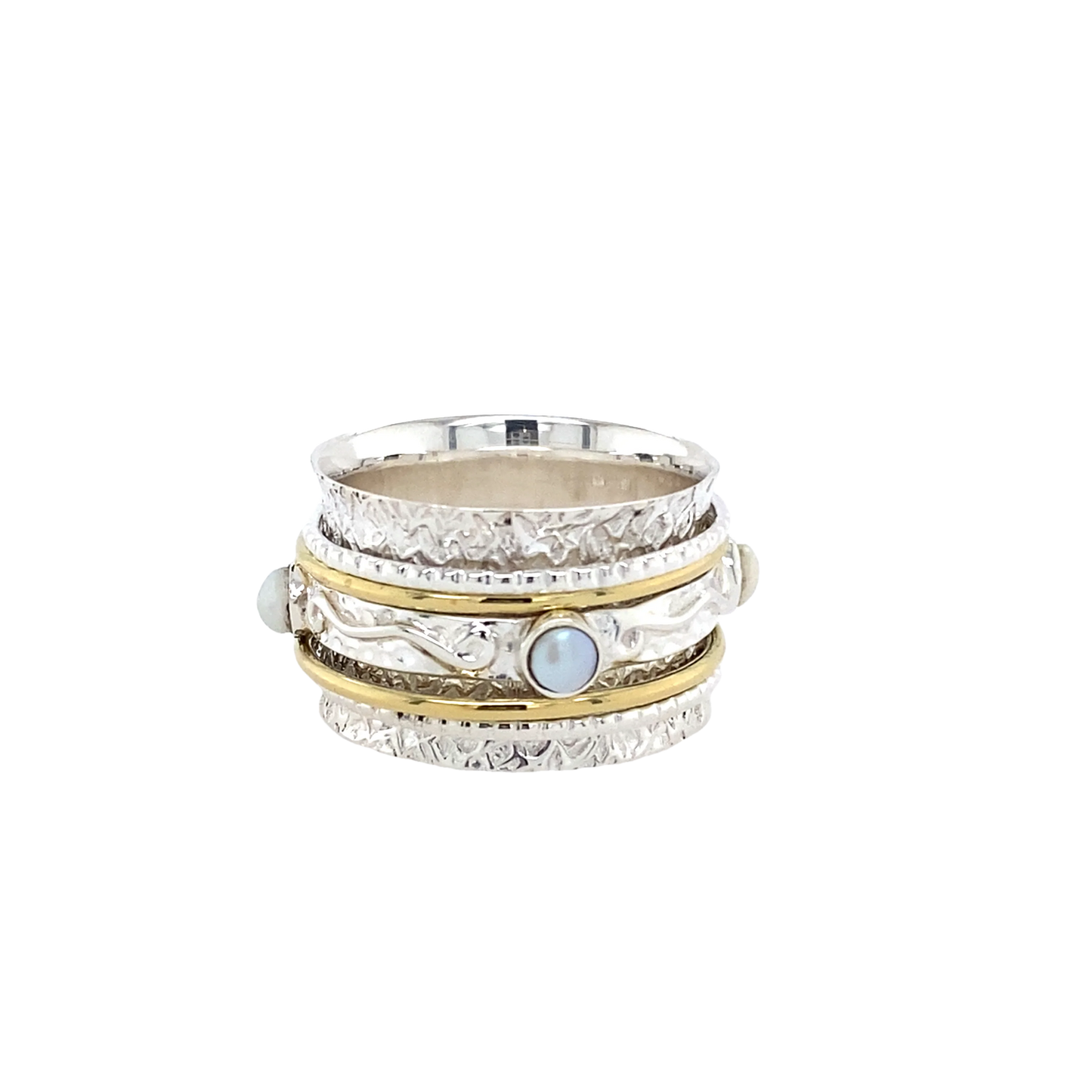 SR917 Spinner Ring Pearl