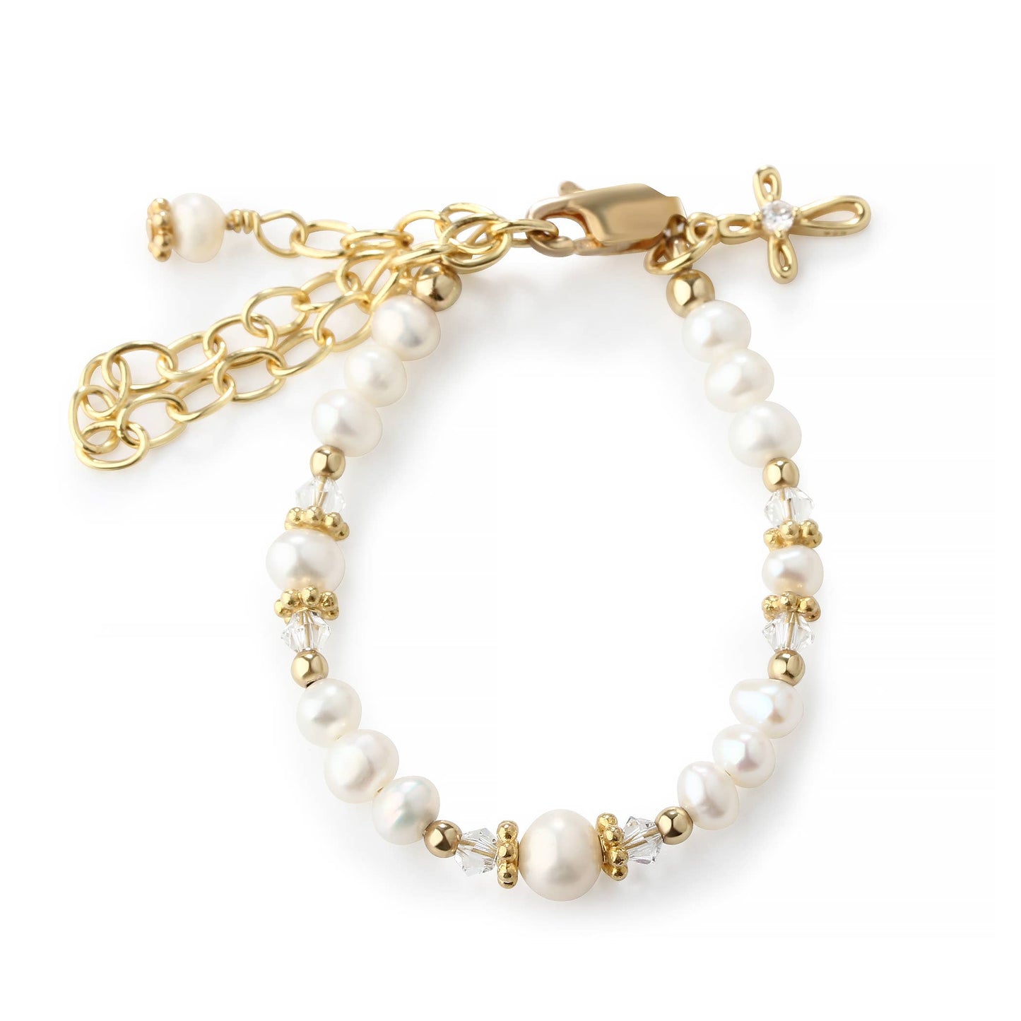 14K Gold Baptism to Bride Cross Bracelet Baby Baptism Gift