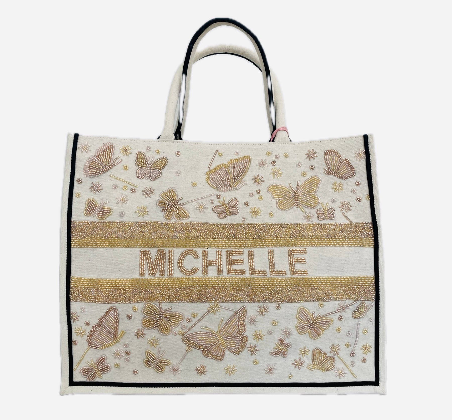 Mimi Hand beaded Butterflies Tote
