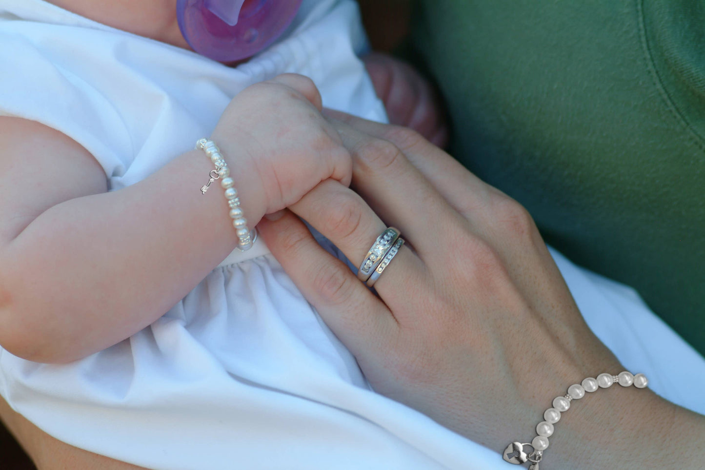 Mom and Me 2-Piece Bracelet Set Key To Heart Baby Bracelet