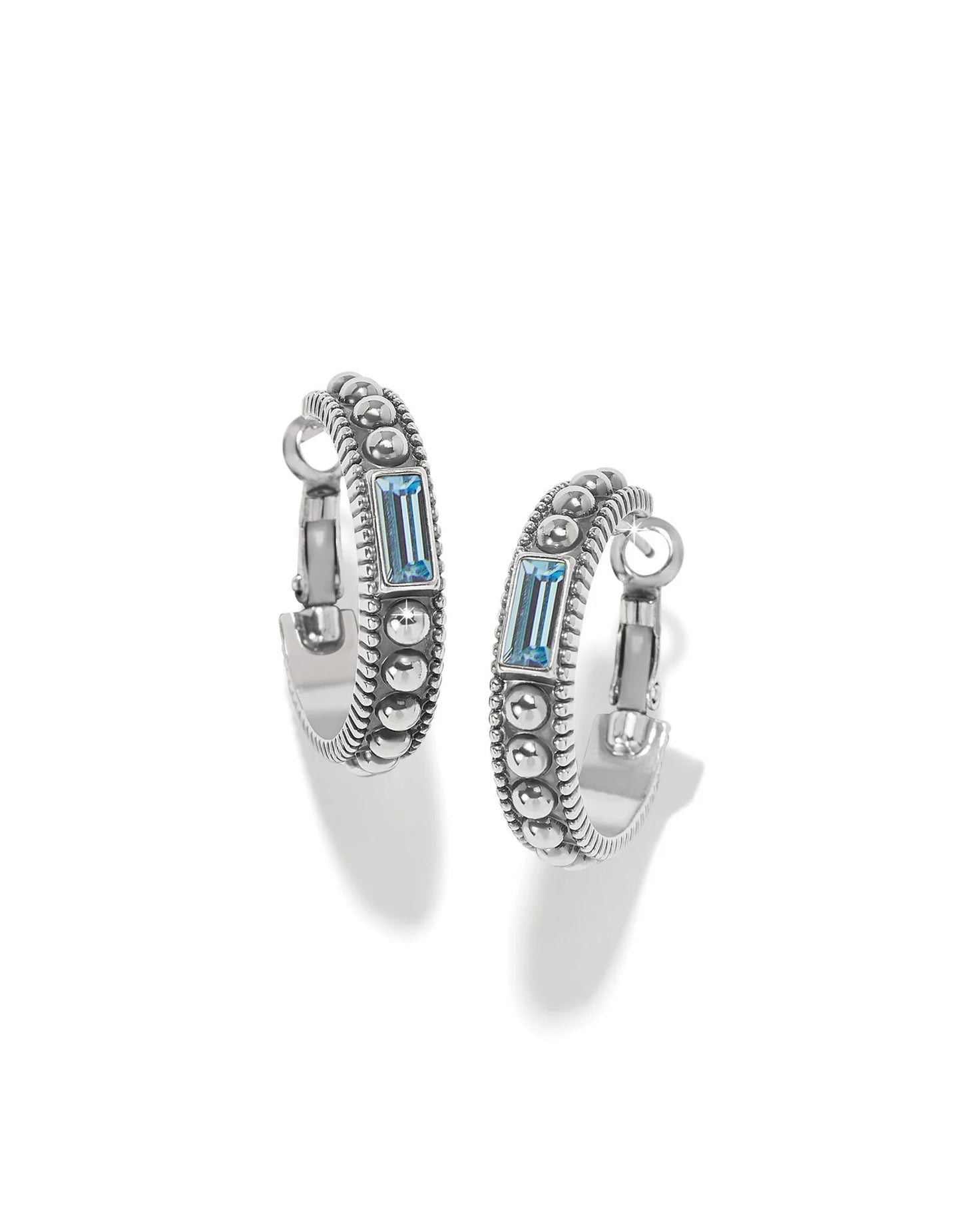Pretty Tough Gem Hoop Earrings Aqua