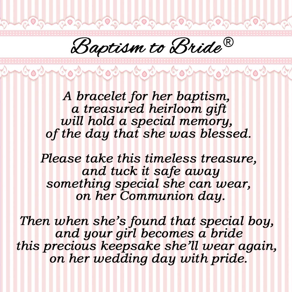 14K Gold Baptism to Bride Cross Bracelet Baby Baptism Gift