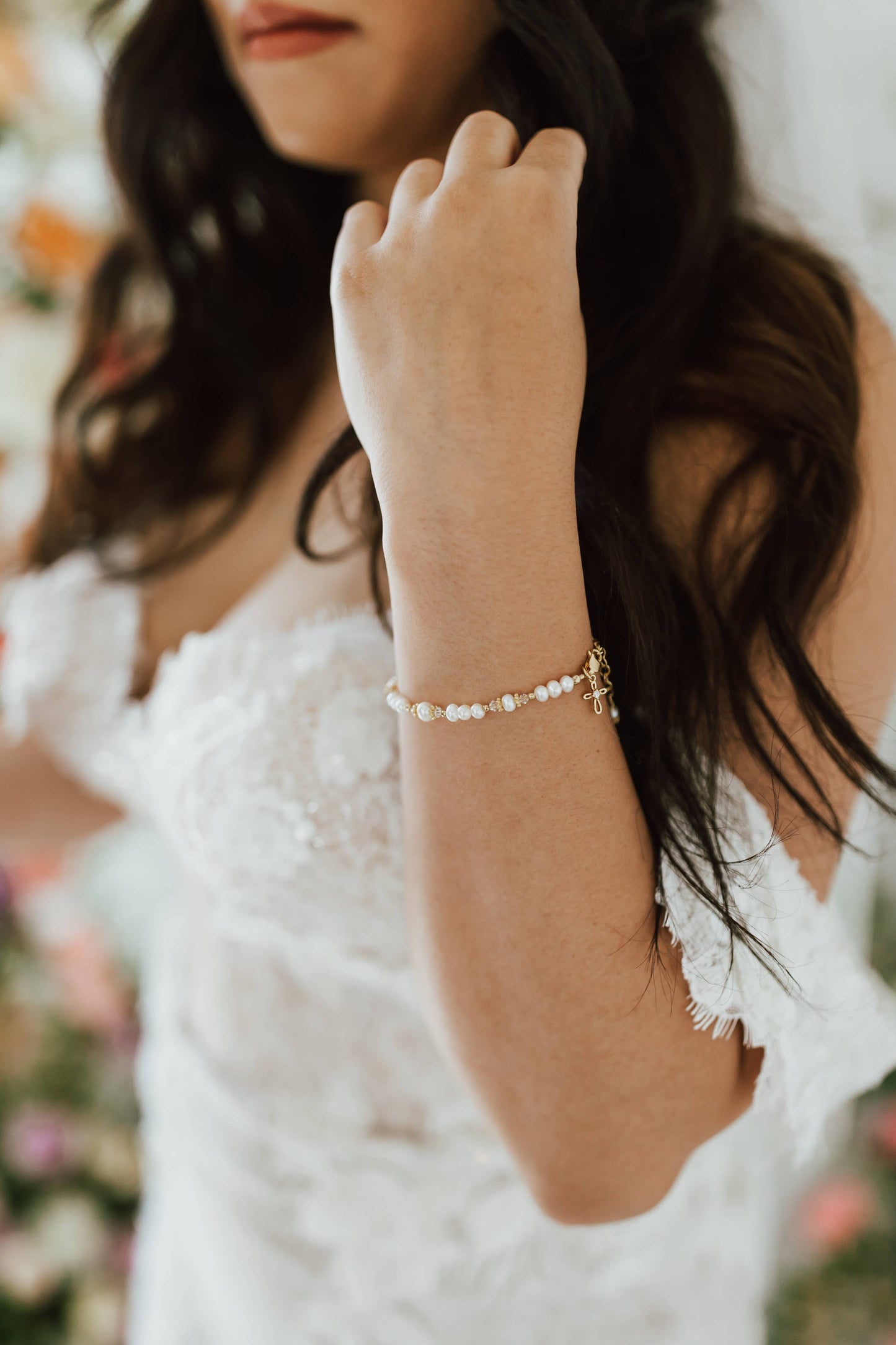 14K Gold Baptism to Bride Cross Bracelet Baby Baptism Gift