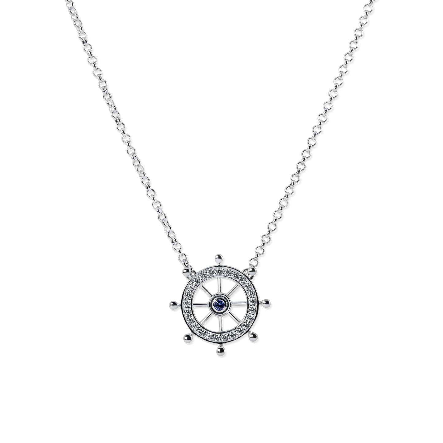 Ships Wheel Necklace Gold Plated