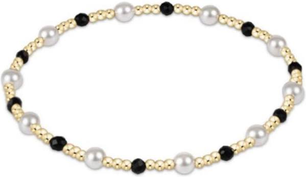Pearl Sincerity Pattern 4mm Bead Bracelet- Faceted Onyx