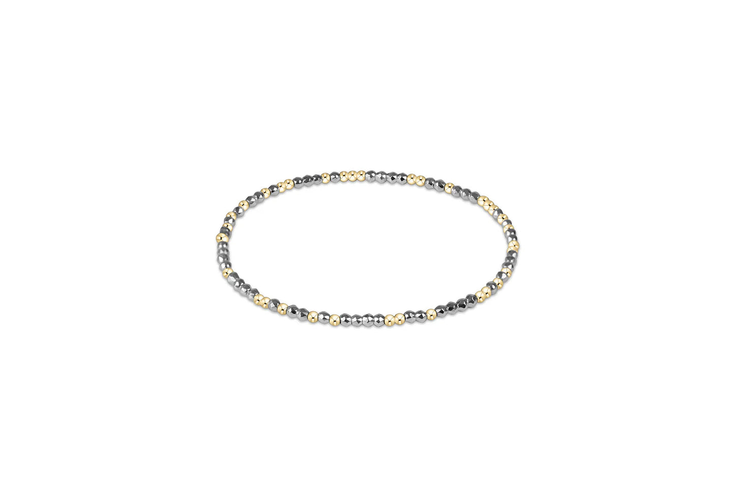 Hope Unwritten Bright Silver Faceted Hematite 2mm Bead Bracelet - Extends