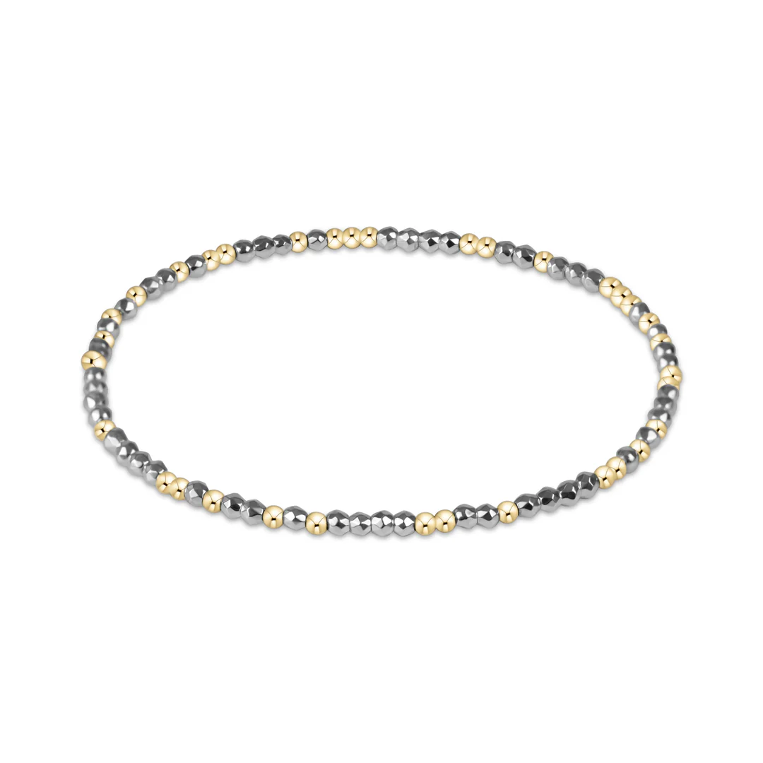 Hope Unwritten Bright Silver Faceted Hematite 2mm Bead Bracelet