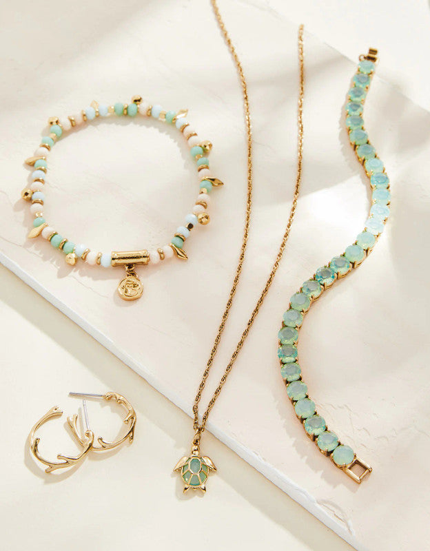 Hilton Head Sea Seafoam Turtle Necklace