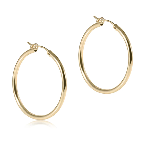 SMOOTH ROUND 1.25" HOOP EARRING - GOLD