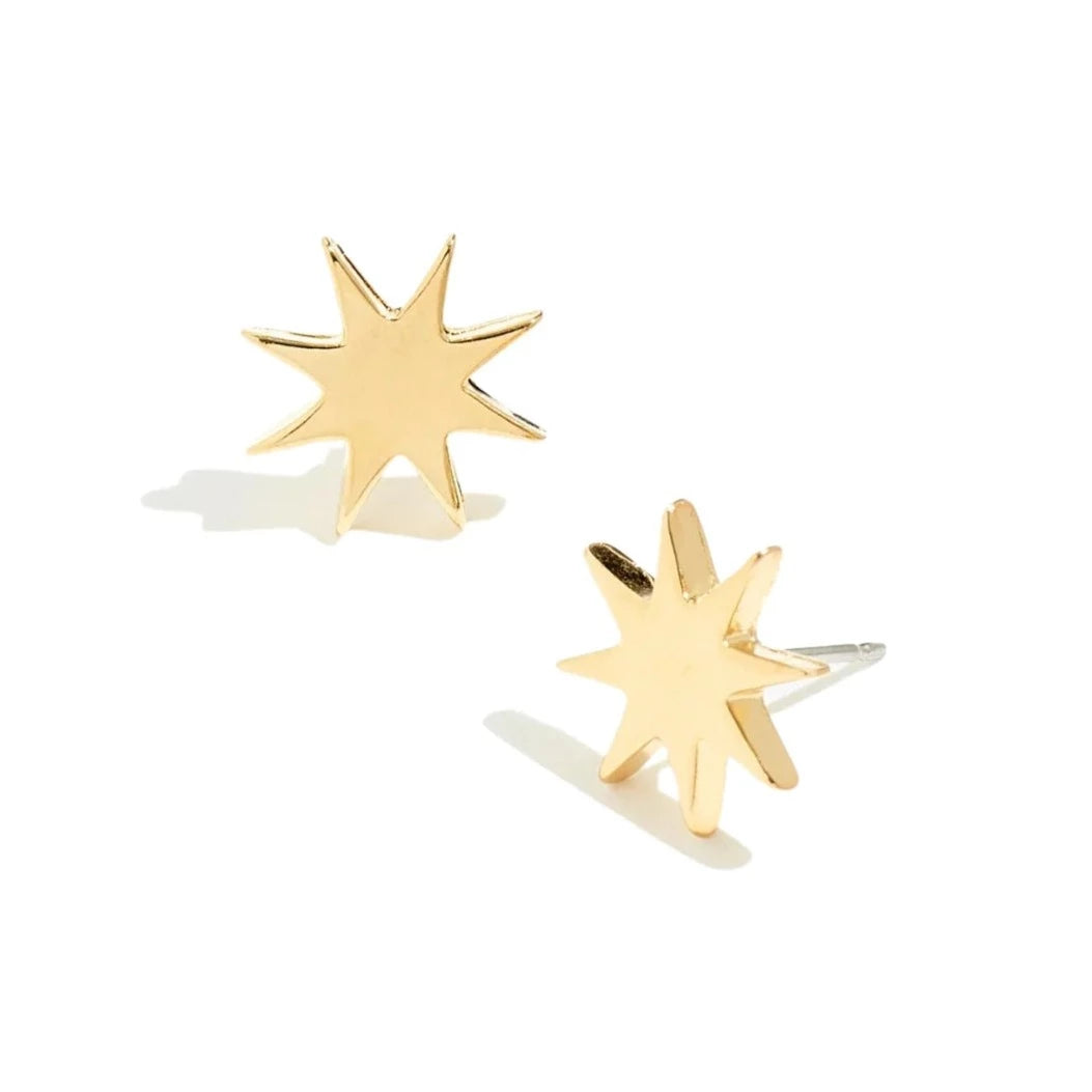 14K Gold Star Stud Earrings