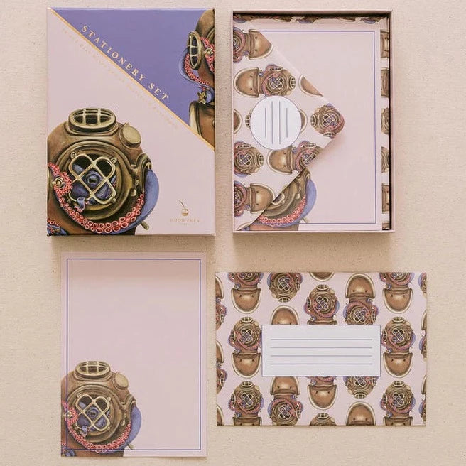 Octopus Diver Stationary Set (Pink)