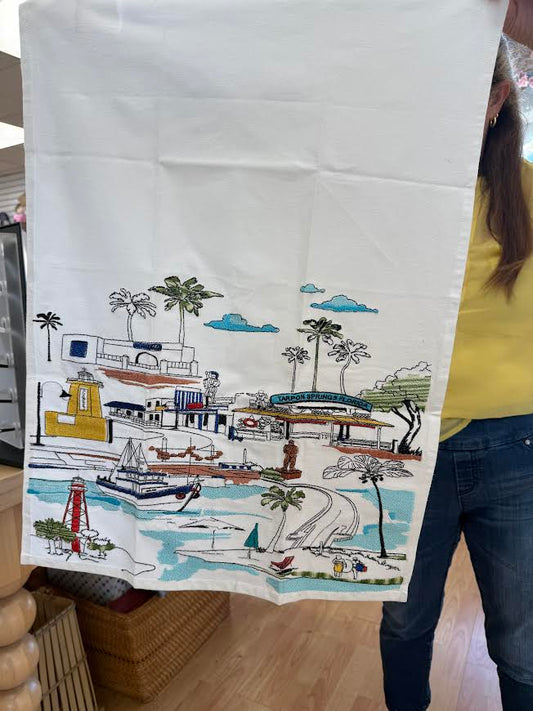 Tarpon Springs Embroidered Tea Towels