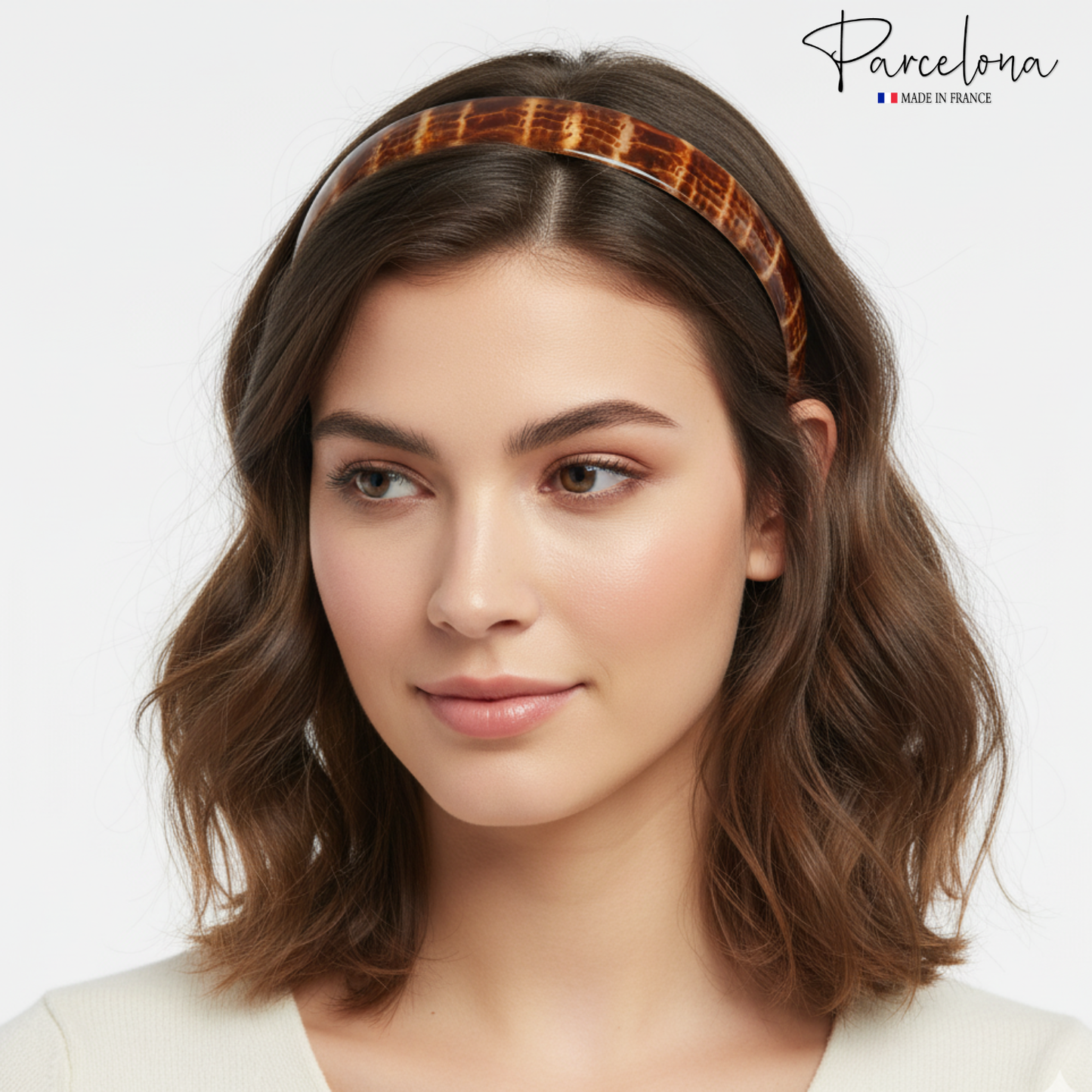 Parcelona French Headband 0.75 Inch Wide Cellulose Hairband for Women & Girls
