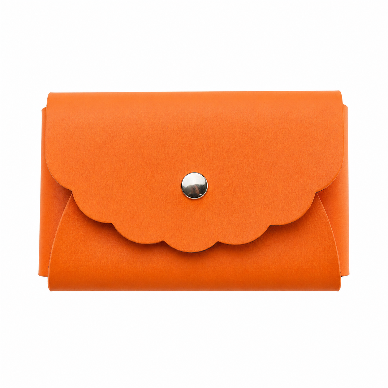 Scallop Bonded Leather Card Holder, Accessory Case