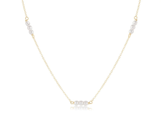 15” Choker Joy Simplicity Chain Gold-3mm Pearl