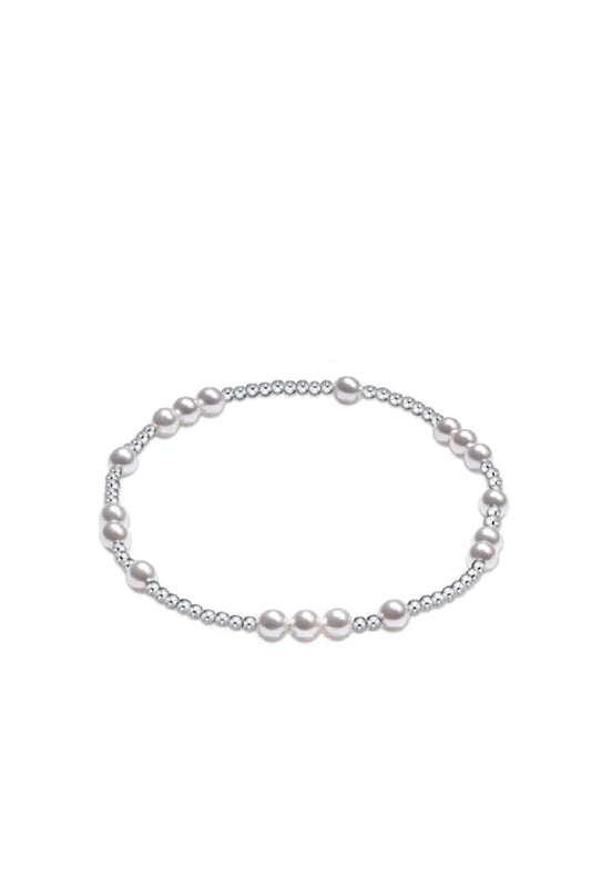 Sterling 4mm bead bracelet - pearl