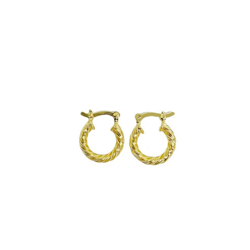 18k Gold Filled 15mm Twisted Hoop Earrings