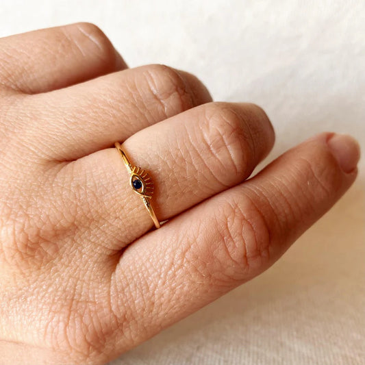 18k Gold Filled Evil Eye Ring