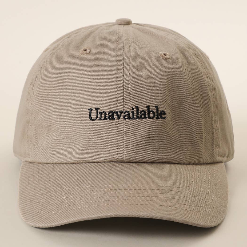 Unavailable Embroidered Cotton Baseball Cap