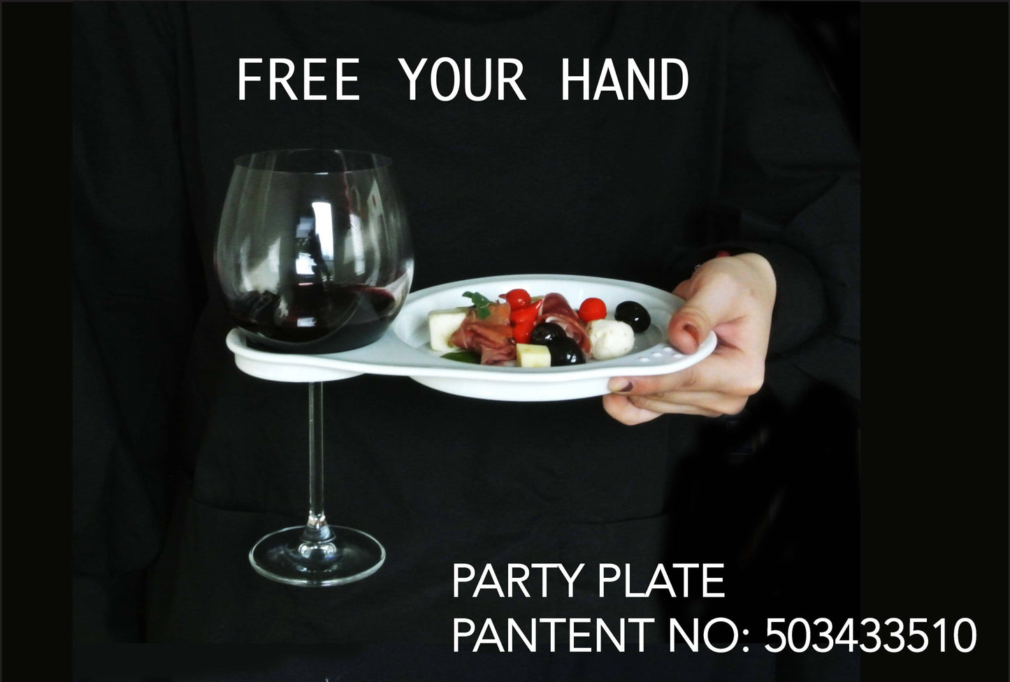 Appetizer Cocktail Plates with Wine Glass or tumbler holder