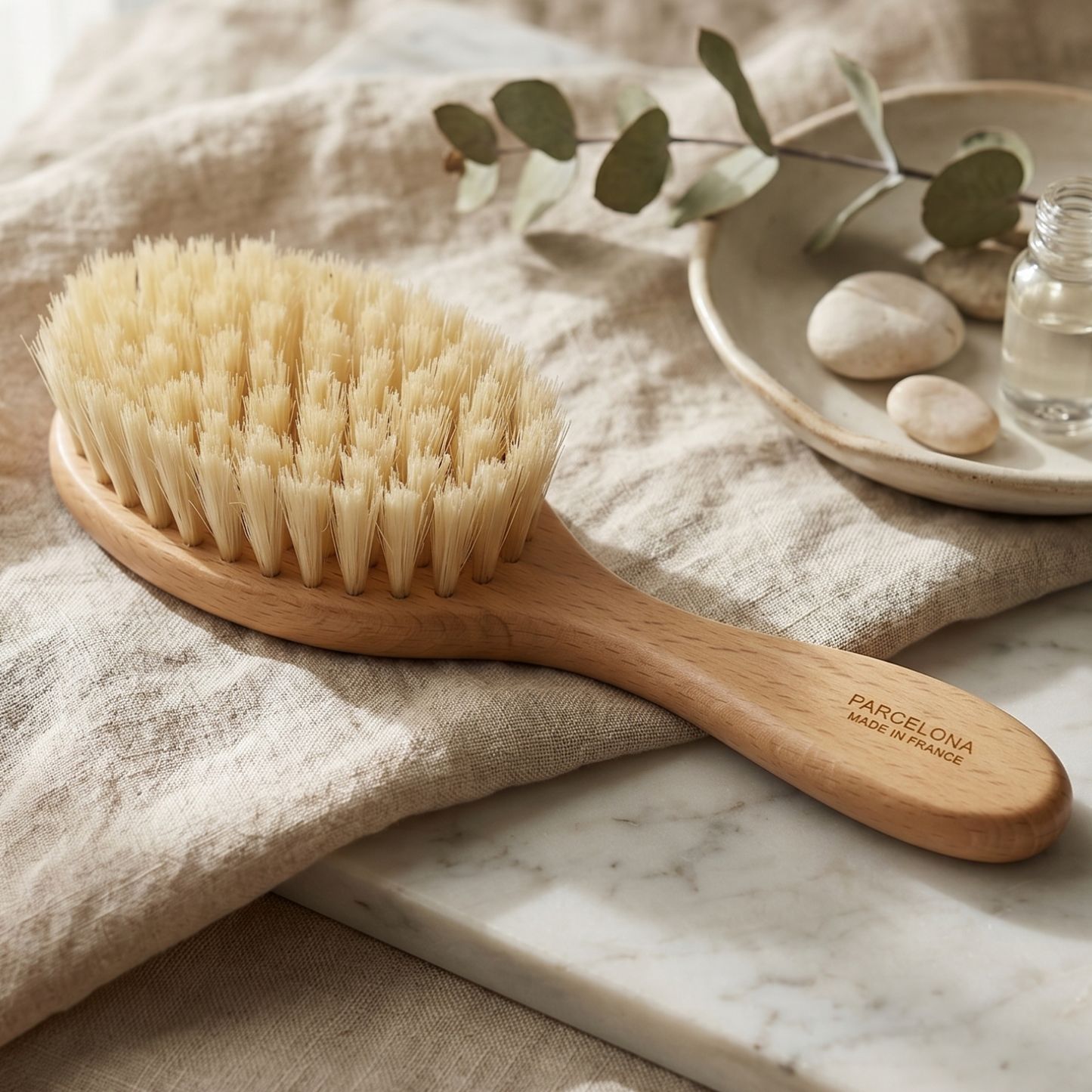 Parcelona French Grooming Combo 6” Celluloid Baby Brush and Comb for Toddlers