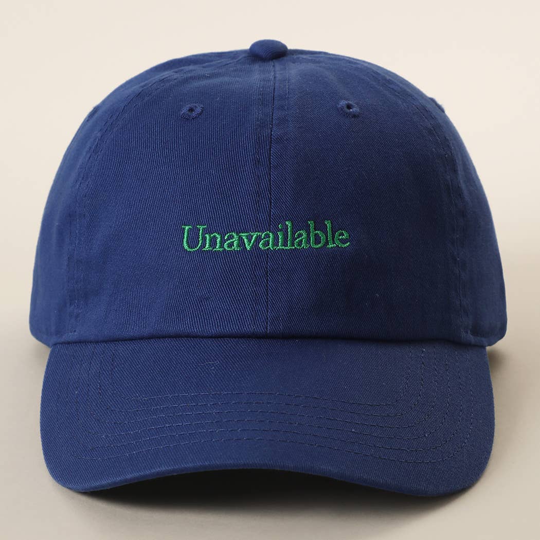 Unavailable Embroidered Cotton Baseball Cap