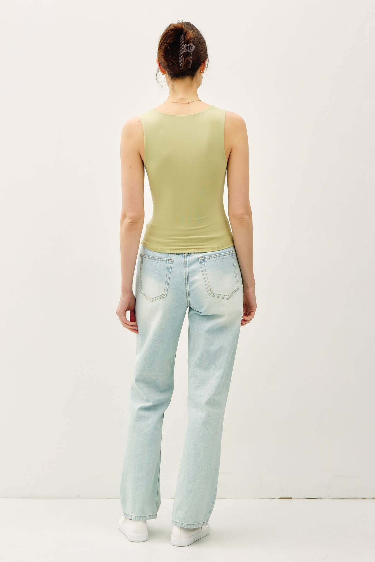 DOUBLE LINED SQUARE NECK TANK