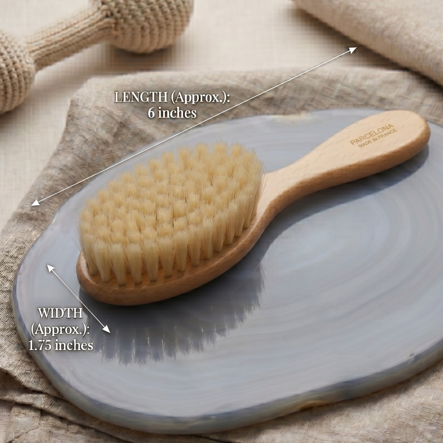 Parcelona French Grooming Combo 6” Celluloid Baby Brush and Comb for Toddlers