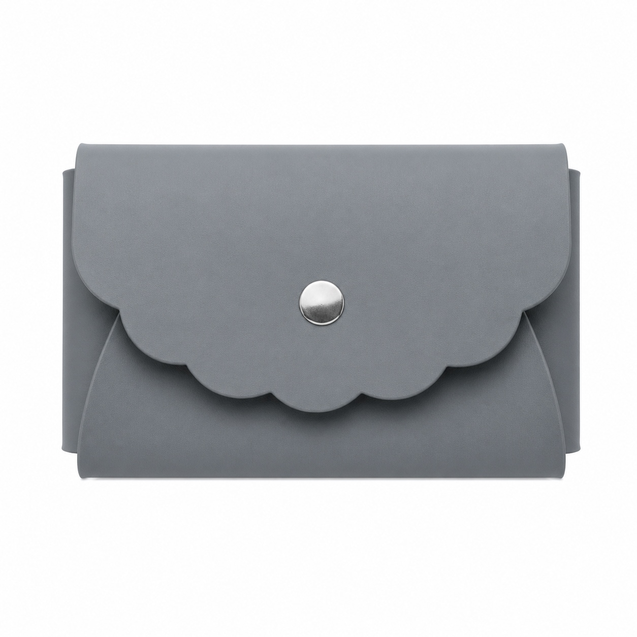Scallop Bonded Leather Card Holder, Accessory Case