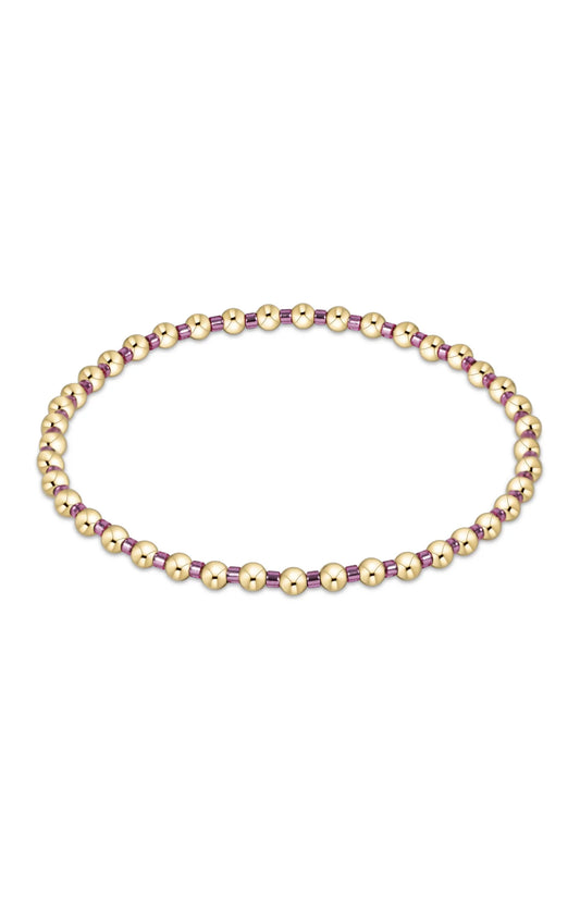 Hope Grateful 2mm Bead Bracelet in Pink Metallic