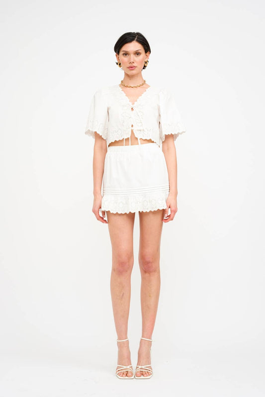 Hailey Off White Blouse and Skirt