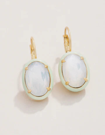 Clara Oval Earrings White Opal