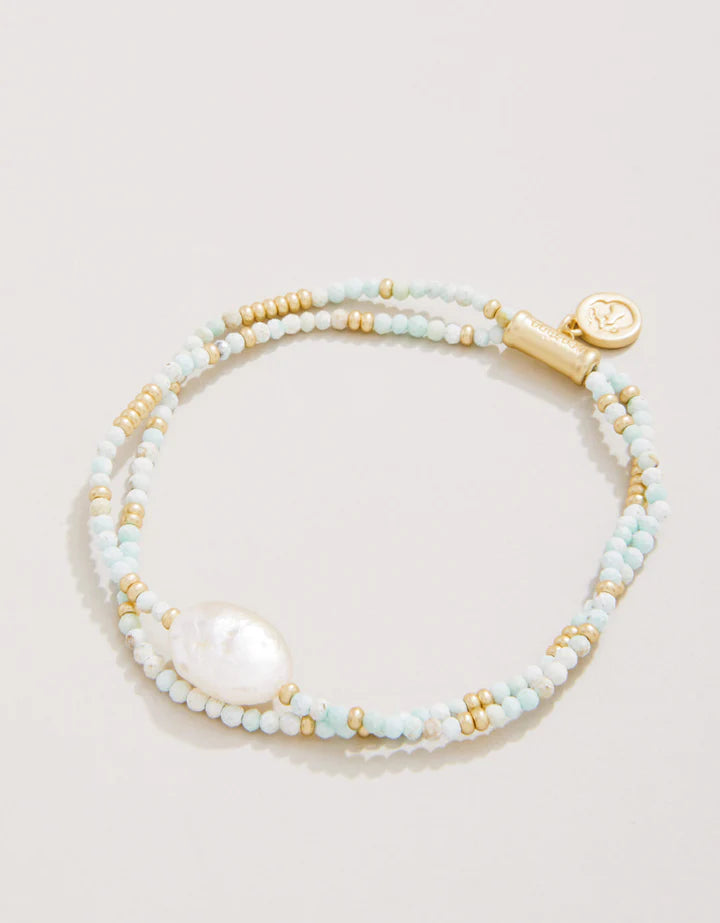 Harmony Stretch Bracelet Light Turquoise/Pearl