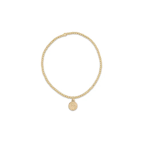 enewton 6.25" Classic Gold 2mm Bead Bracelet-Blessing Small Gold Disc