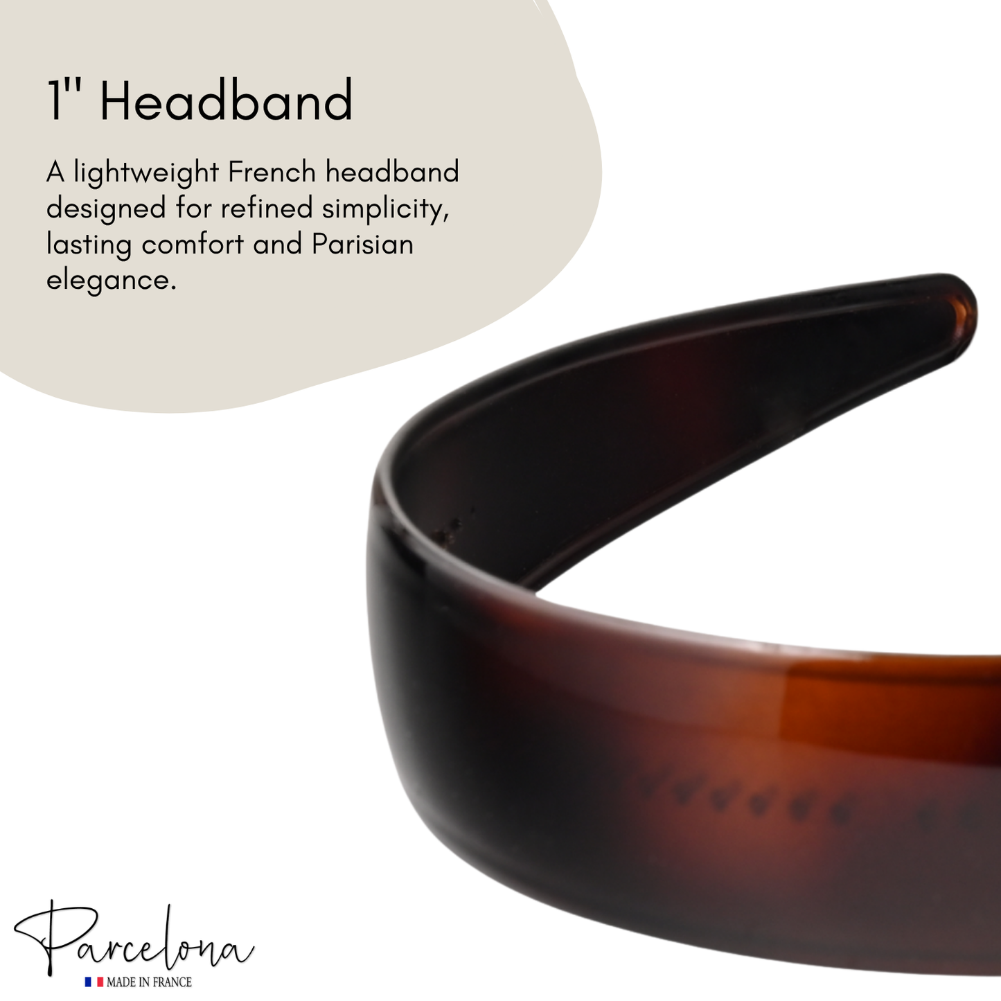 Parcelona Cellulose Acetate French Headband Inner Grip Teeth Hairband for Women