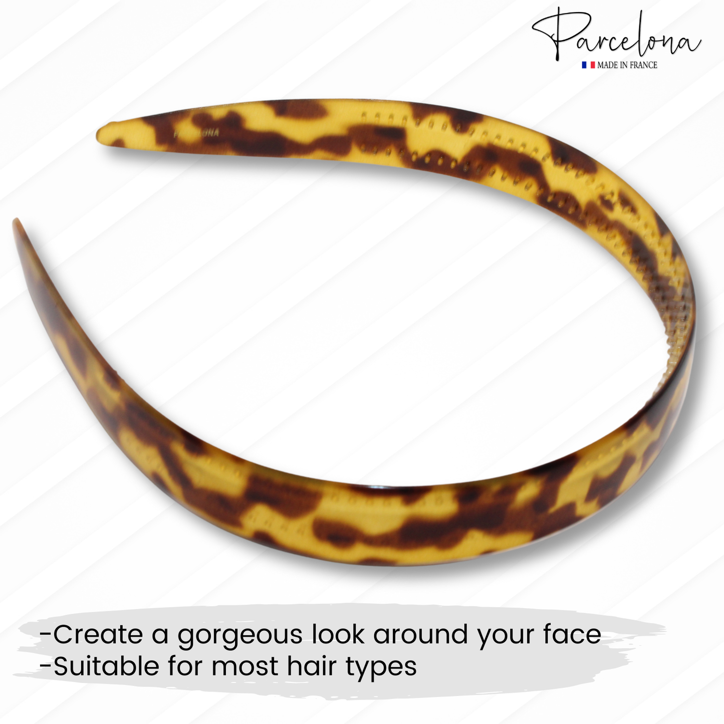 Parcelona French Headband 0.75 Inch Wide Cellulose Hairband for Women & Girls